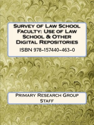 cover image of Survey of Law School Faculty: Use of Law School & Other Digital Repositories